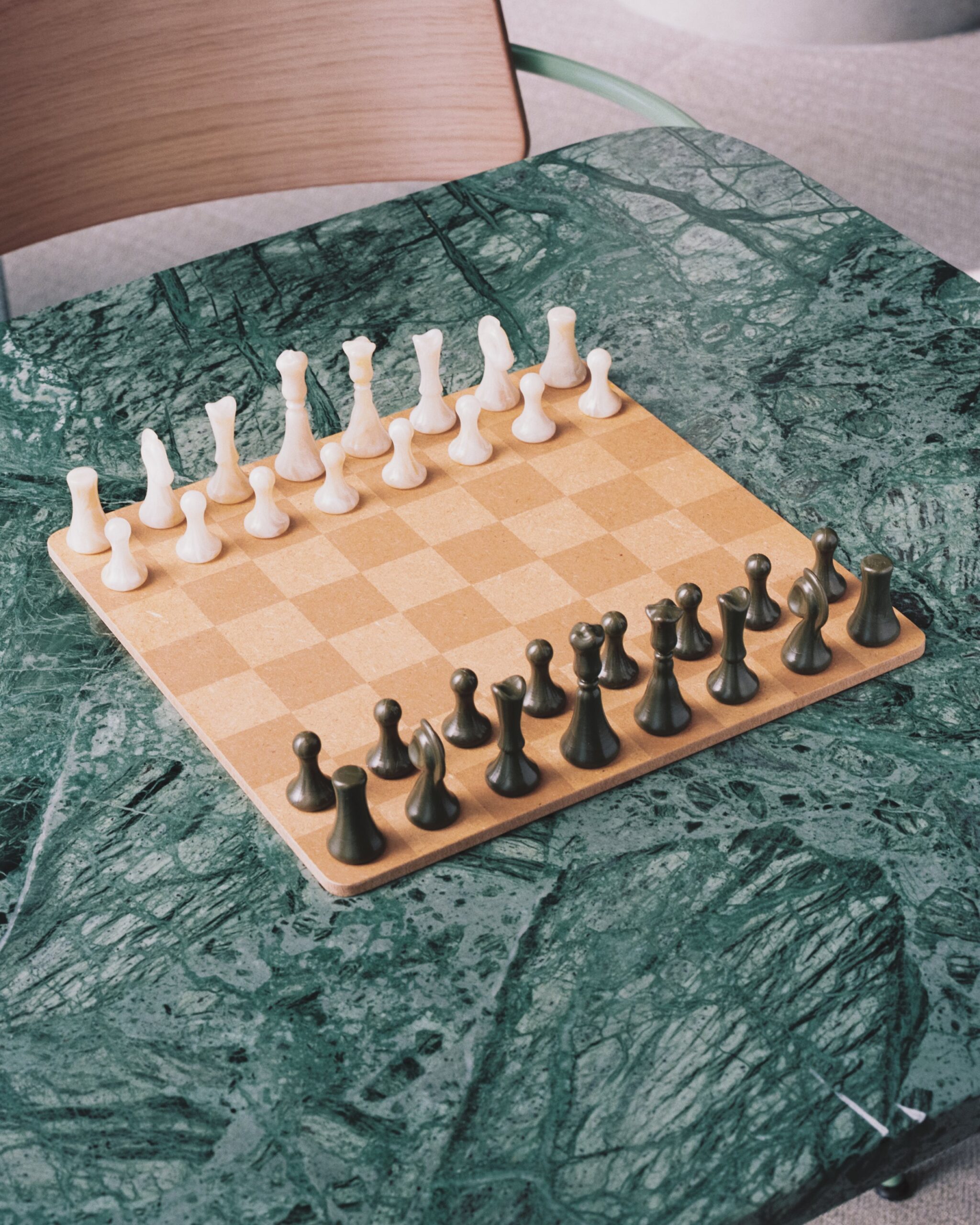 Chess set made from recycled plastic waste, Brave New Lines