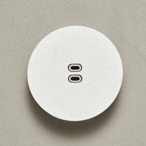 KLOSS USB C+C Rund - Hvit Betong