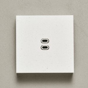 KLOSS USB C+C Kvadrat - Hvit Betong