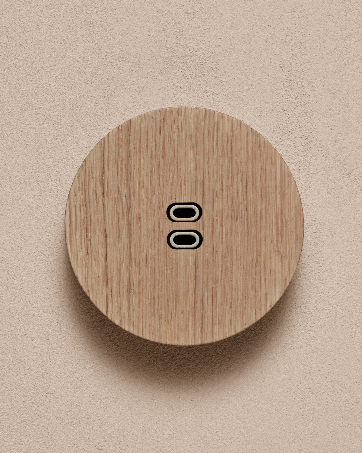 KLOSS USB C+C Rund – Natur Eik