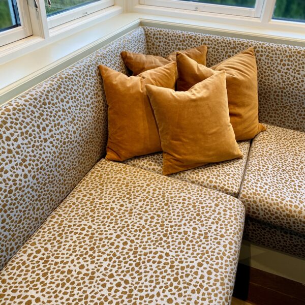 sofa with dotted textile