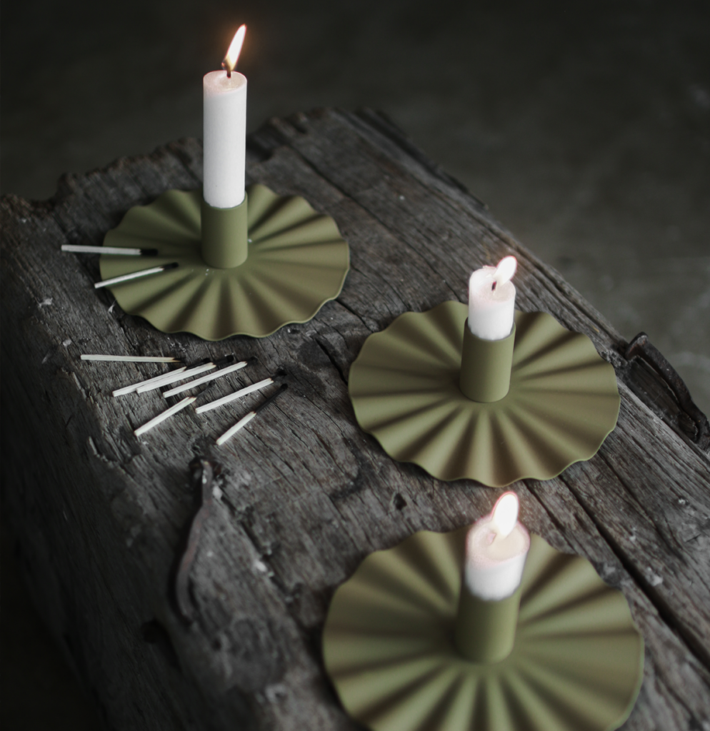 Krum candle holder grønn