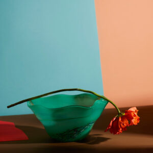 Grønn vintage glasskål