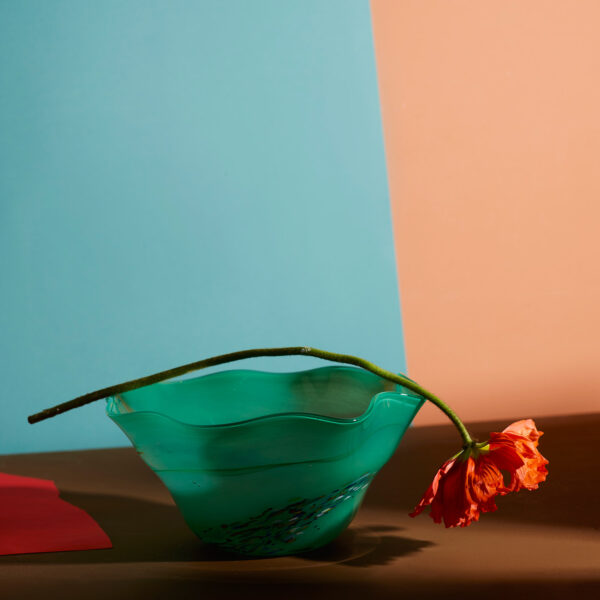 Grønn vintage glasskål