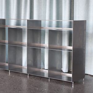 9 Stainless steel bookcase from Edvard Glazebrook