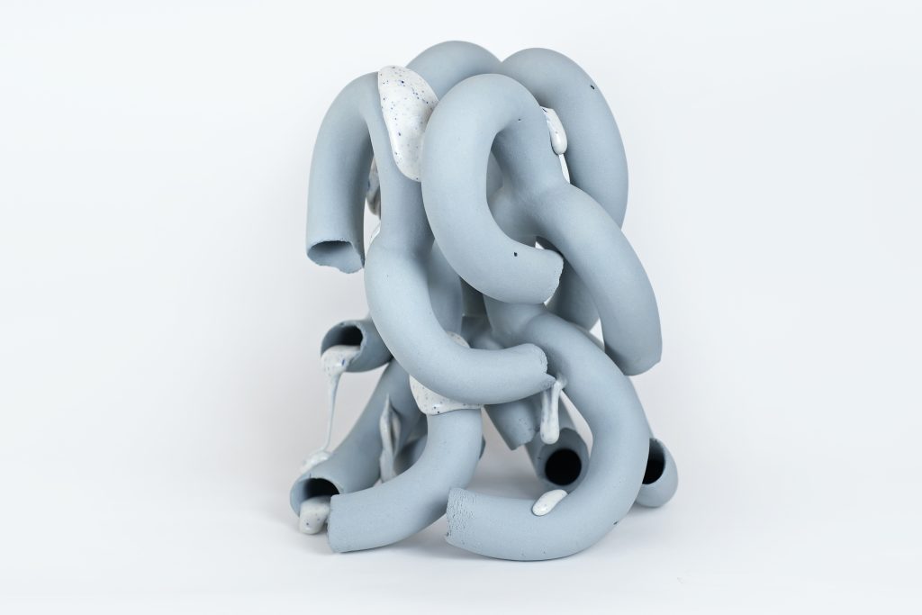 Blue tubes sculpture