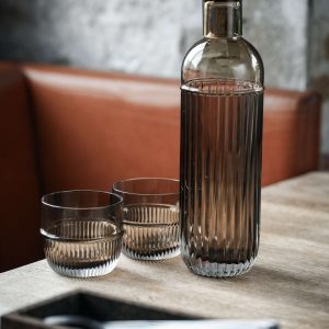 Smoked glass and carafe Table Noir karaffel