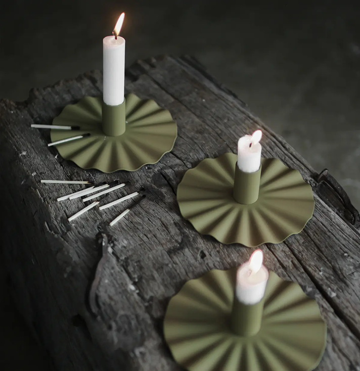 Krum candle holder green
