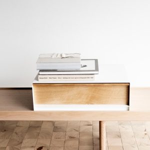 Krobo oak drawer with white frame by fjordfiesta