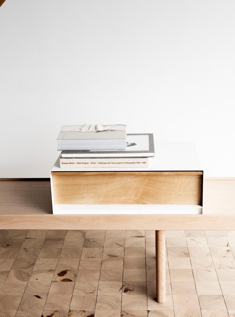 Krobo oak drawer with white frame by fjordfiesta