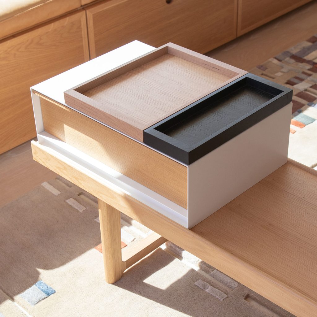 Krobo oak tray with Krobo bench, from Fjordfiesta
