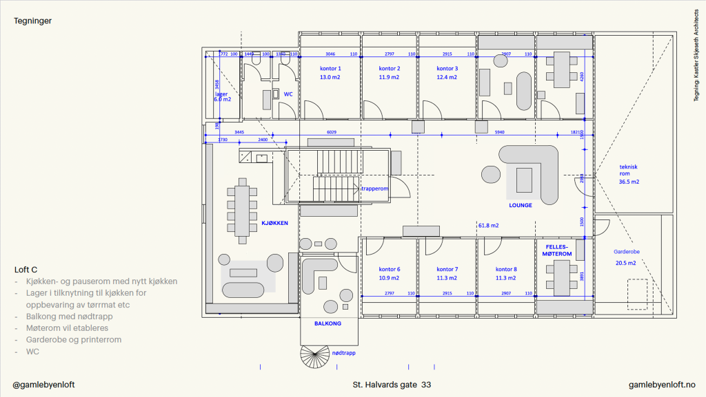 Gamlebyen Loft C Plantegning