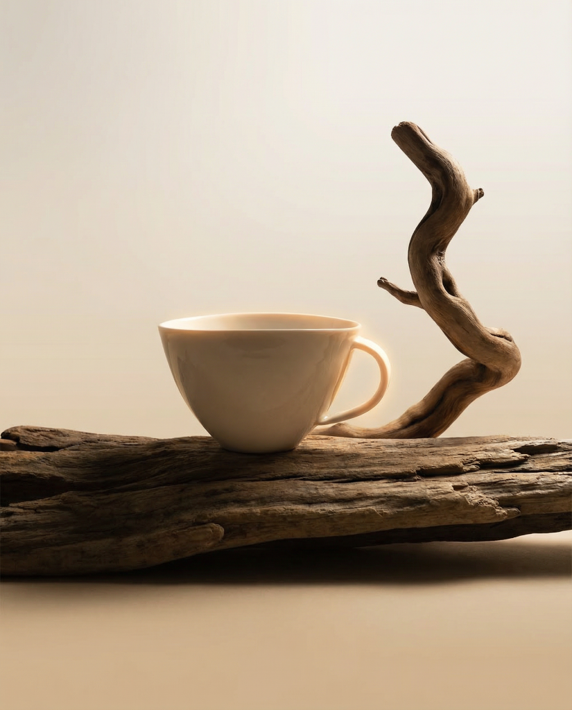 Teacup in white porcelain by Elisabeth Kongsrud