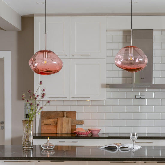 Crystal stone morgenrød lampe fra hadeland glassverk