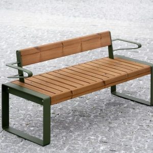 Street benk med rygg av Torsteinssen design for NORFAX
