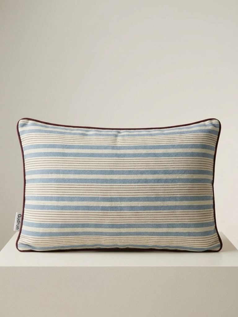 Gudrun blue striped pillow