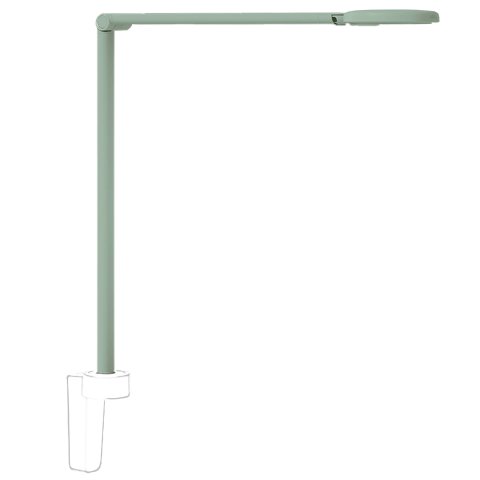 Luxo Motus Flat desk lamp head in Estate Green - studio photo on white background
