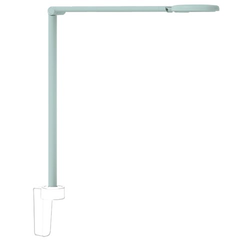 Luxo Motus Flat desk lamp head in Silk Teal - studio photo on white background
