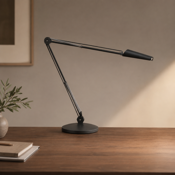 Luxo Air LED desk lamp – lifestyle photo on desk Luxo Air LED desk lamp - lifestyle photo on desk
