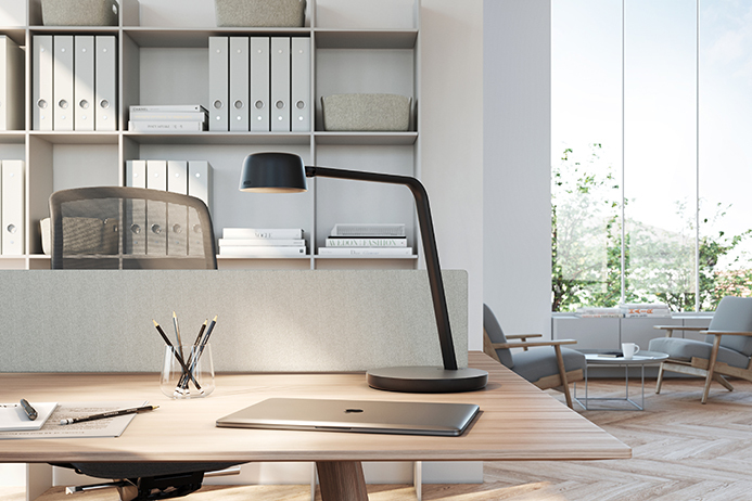 Luxo Motus Table desk lamp - lifestyle photo in office scene