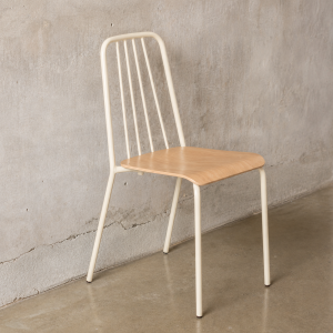 Grorud Indoor stacking chair in White frame – styled interior lifestyle scene