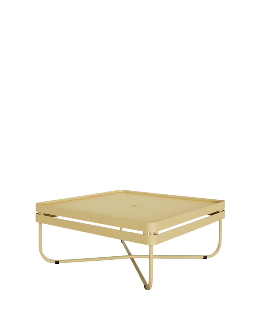 Ygg & Lyng Bris 70x70 coffee table in Summer Yellow frame – studio photo on white background