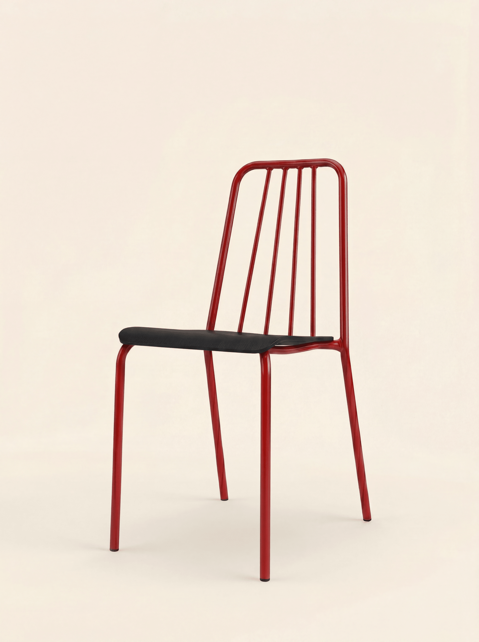 Grorud Outdoor stacking chair in Red – studio photo on white background