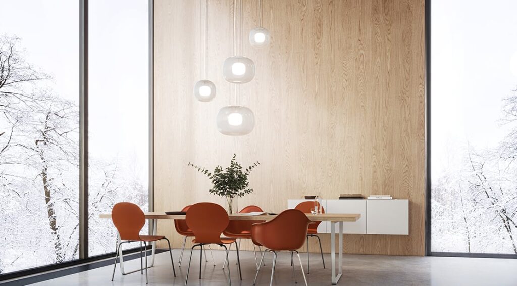 Luxo SNÖ pendant lamp in an interior setting